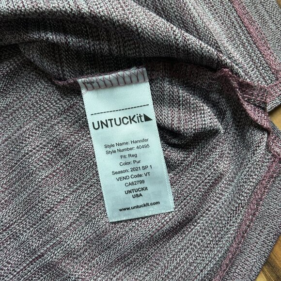 UNTUCKit Heather Purple Extra Large Men's Performance Polo Shirt - Picture 4 of 4